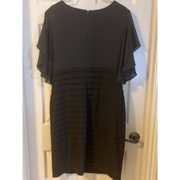 Xscape Woman by Joanna Chen Black Chiffon Flutter Sleeve Dress -16W, semi-formal - Picture 2 of 9